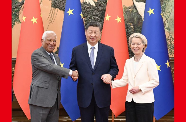 習(xí)近平會(huì)見(jiàn)歐洲理事會(huì)主席科斯塔、歐盟委員會(huì)主席馮德萊恩